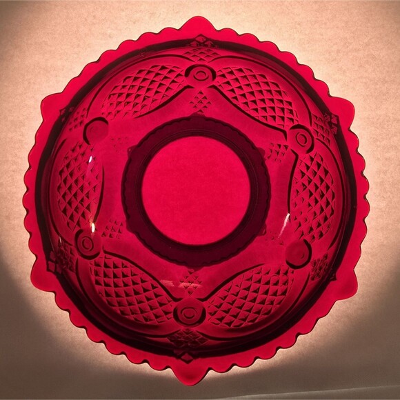 2 Avon 1876 Cape Cod Ruby Red Collection Dessert Fruit Bowl 5.5" Diameter - Picture 2 of 2